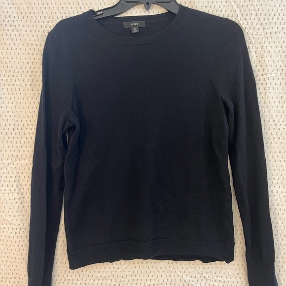 J. Crew Women's Black Marino Wool Sweater - Picture 1 of 4